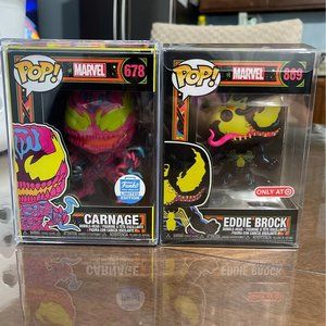 Marvel Symbiote Blacklight Funko Pops